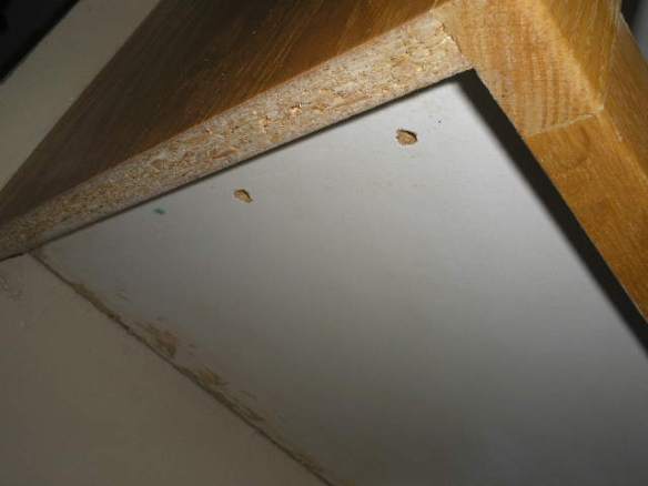 We also painted the bare bottoms of the upper cabinets